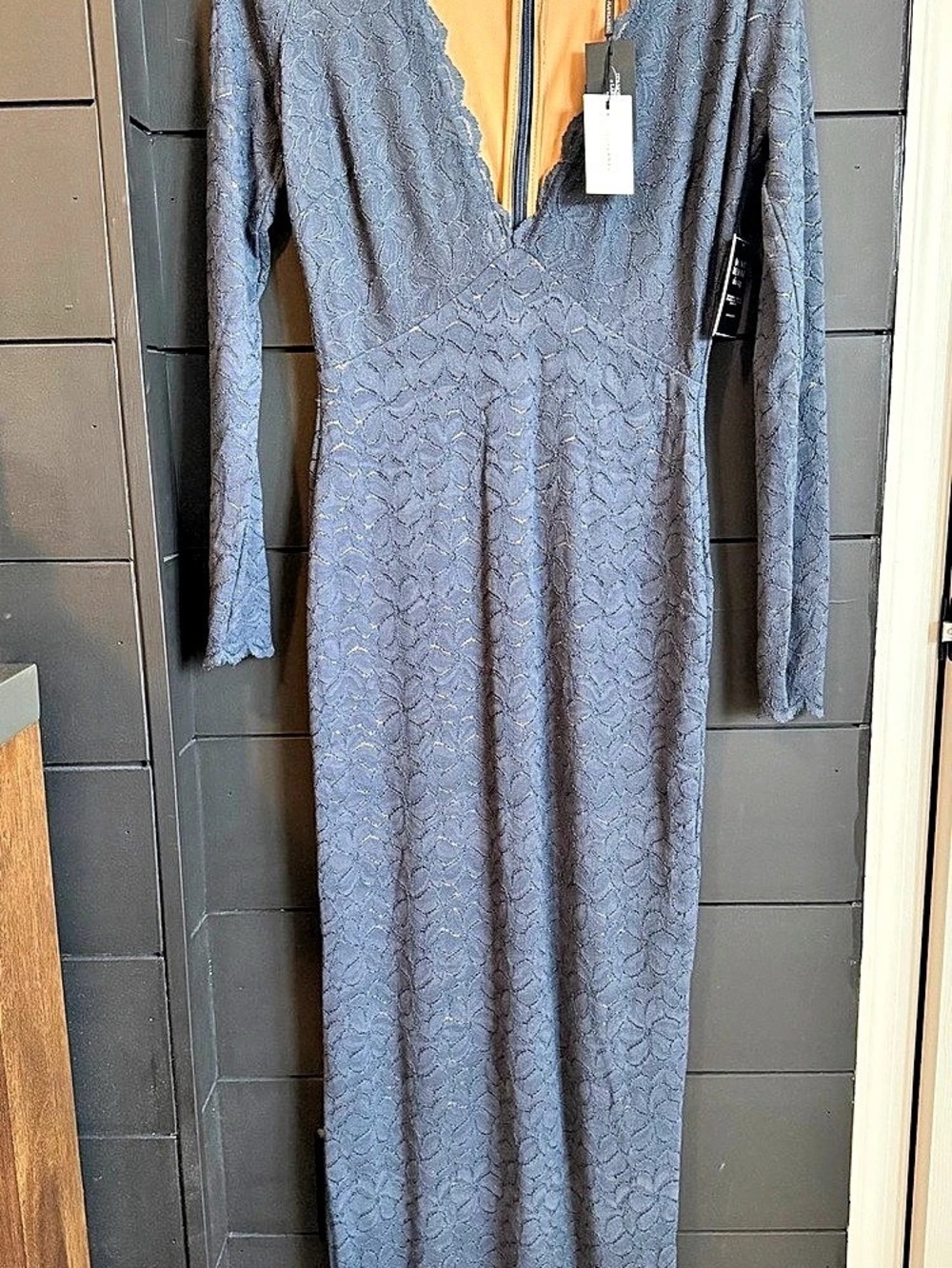 Jluxlabel Reunited Lace Long Sleeve Maxi Dress Navy Medium